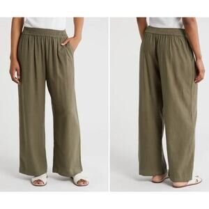 Melrose and Market Wide Leg Linen Blend Pants XXS